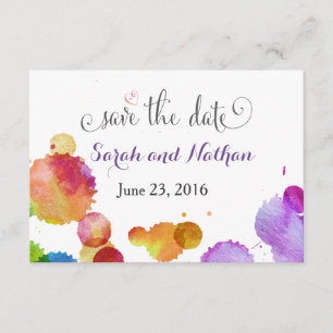 Save The Date Aquarelle peinture éclats Enregistrer la date