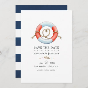 Save The Date Aquarelle photo Mariage nautique