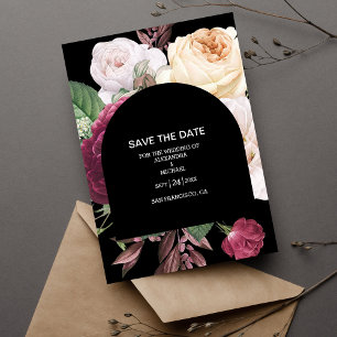 Save The Date Aquarelle romantique foncée Floral Masters néerlan