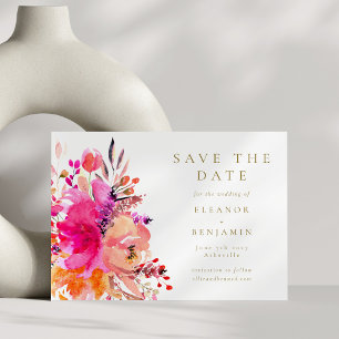Save The Date Aquarelle rose chaud moderne Floral Mariage élégan