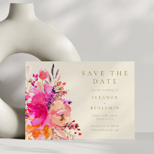 Save The Date Aquarelle rose chic moderne Floral Mariage élégant