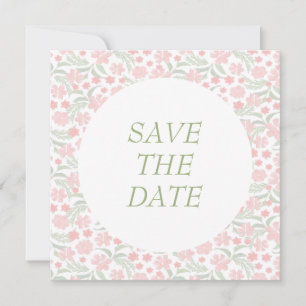 Save The Date Aquarelle rose Élégant Mariage floral