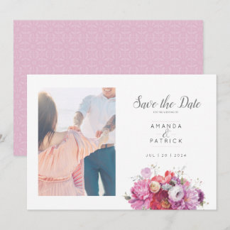 Save The Date Aquarelle rose Mariage Floral été