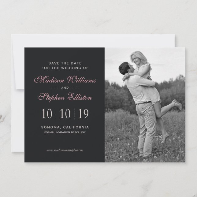 Save The Date Aquarelle rose rose - Enregistrer la date (Devant)