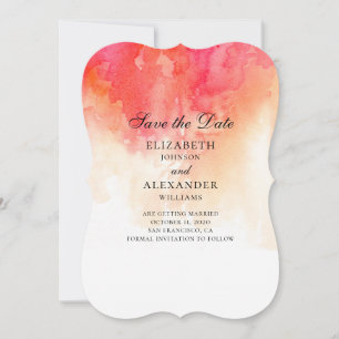 Save The Date Aquarelle rouge enregistrer la date. Mariage de pê