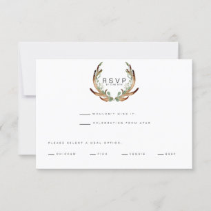 Save The Date Aquarelle Rustique Antler RSVP MARIAGE