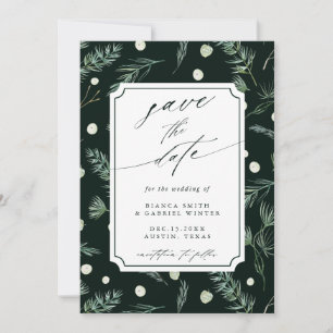 Save The Date Aquarelle rustique vert Mariage QR Code