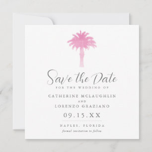 Save The Date Aquarelle Serene Palm Tree   Enregistrer la date