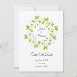 Save The Date Aquarelle, stylo et couronne d'encre