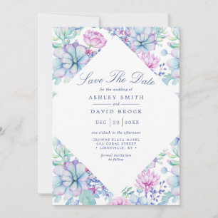 Save The Date Aquarelle Succulents Floral Boho Enregistrer La Da