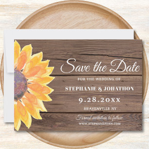 Save The Date Aquarelle Tournesol Grange Bois
