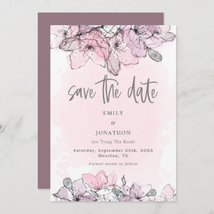 Save The Date Aquarelle translucide Fruits de fleurs Enregistrer