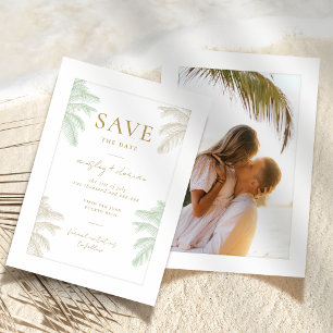 Save The Date Aquarelle Tropical Palm Tree Boho Mariage photo