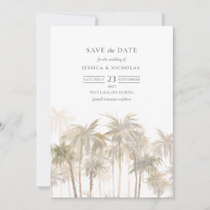 Save The Date Aquarelle Tropical Palm Trees Mariage