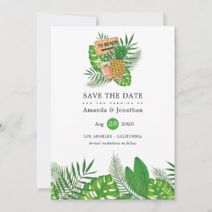 Save The Date Aquarelle Tropical Summer Beach Wedding