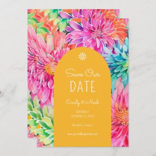 Save The Date Aquarelle tropicale moderne colorée Mariage floral