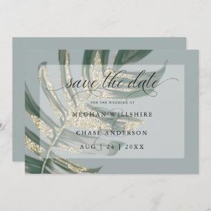 Save The Date Aquarelle Tropicale Rustique Séparer La Feuille En
