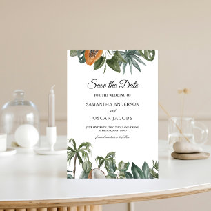 Save The Date Aquarelle tropicale tendance Feuilles verts