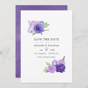 Save The Date Aquarelle ultra violette Mariage