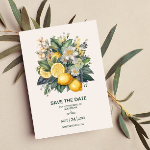 Save The Date Aquarelle vintage Mariage d'agrumes d'été