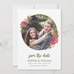 Save The Date Aquarelle violette photo florale Enregistrer la da