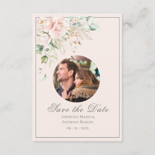 Save The Date Aquarelles souples rose pâle Photo Mariage floral