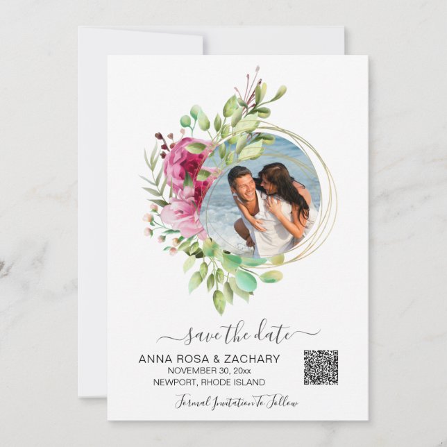 Save The Date *~* AR6 QR Floral - Site Mariage (Devant)