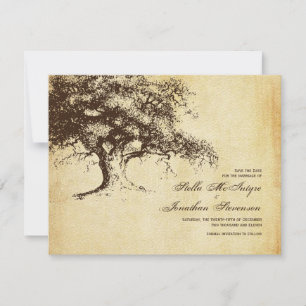 Save The Date Arbre de chêne vintage Enregistrer le Mariage de d
