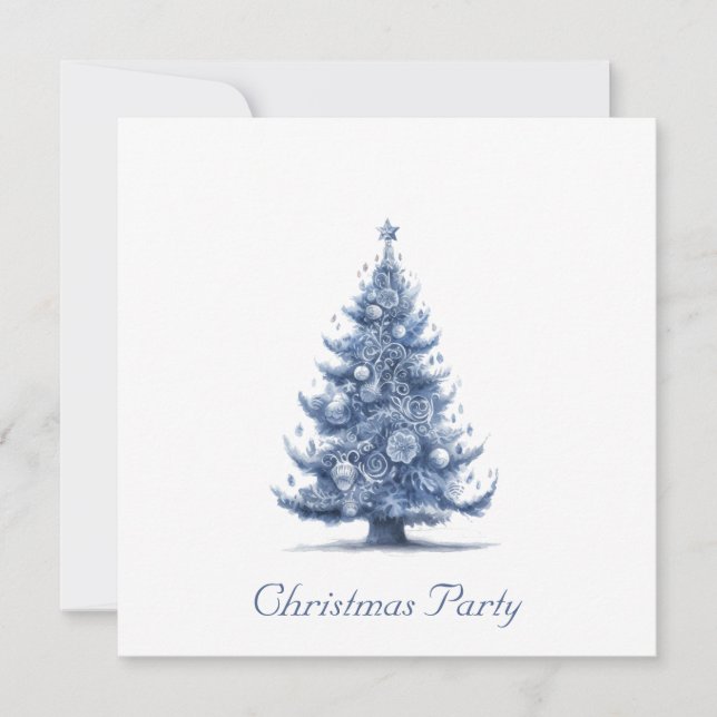 Save The Date Arbre de Noël dans Delft Blue personnalisable (Devant)