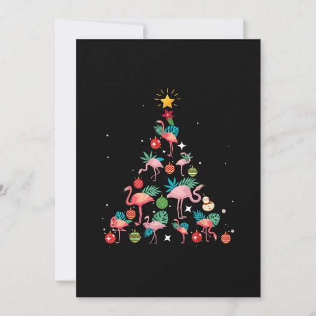 Save The Date Arbre de Noël Flamant rose drôle (Devant)