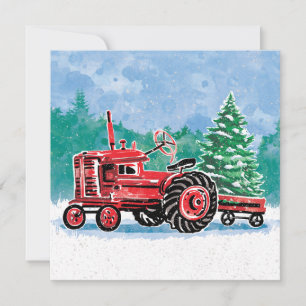Save The Date Arbre de Noël vintage Red Tractor Enregistrer la d