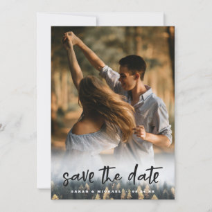 Save The Date Arbre de pin de montagne rustique Photo de forêt a