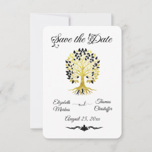 Save The Date Arbre d'or de la vie Mariage sophistiqué intempore