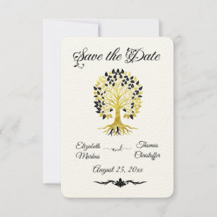 Save The Date Arbre d'or de la vie Mariage sophistiqué intempore
