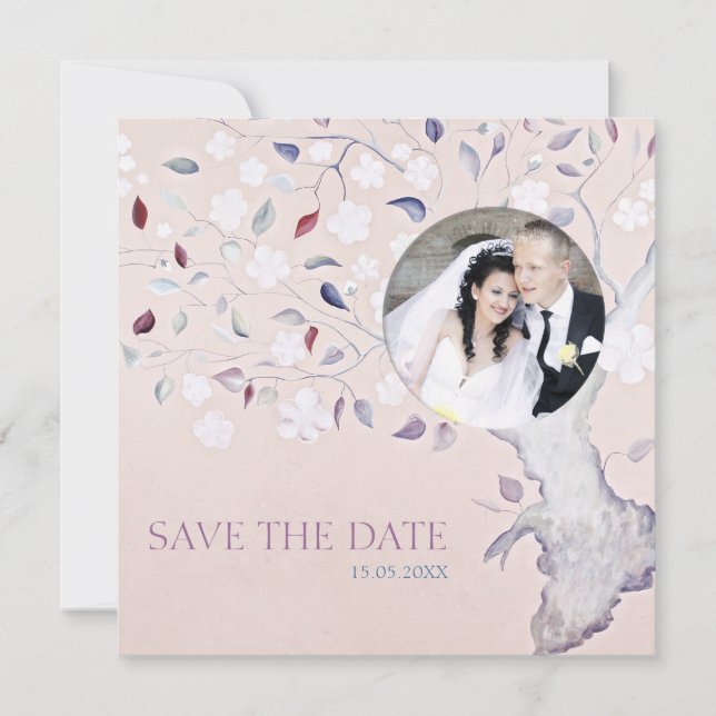 Save The Date Arbre Imaginaire Ajouter votre Mariage photo (Devant)