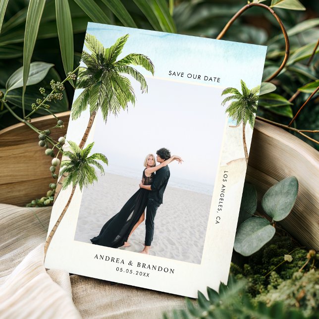 Save The Date Arbre palmier Destination tropicale Mariage sur la (Créateur téléchargé)