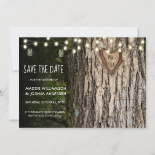 Save The Date Arbre Rustique Photo Enregistrer La Date   LUMIÈRE