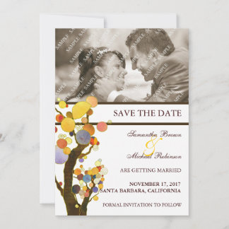 Save The Date Arbres Fantaisistes : Photo de Mariage Enregistrer