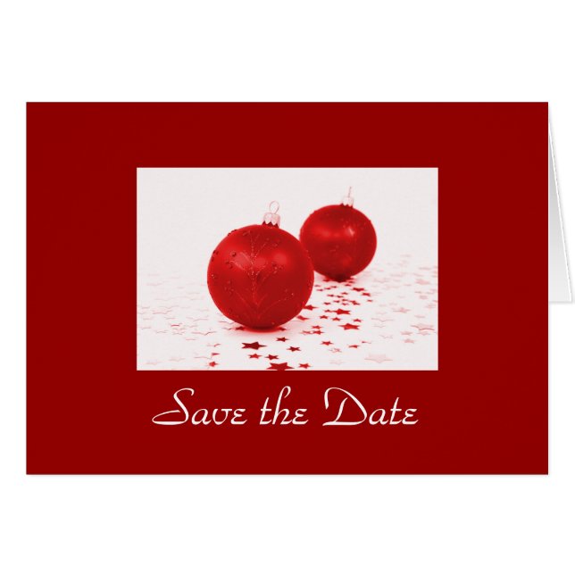 "Save the Date" - Arbres rouges de Noël [b] (Devant Horizontal)