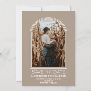 Save The Date Arc beige moderne mariage photo Enregistrer la dat