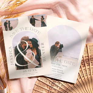 Save The Date Arc boho moderne 4 photos ivoire mariage