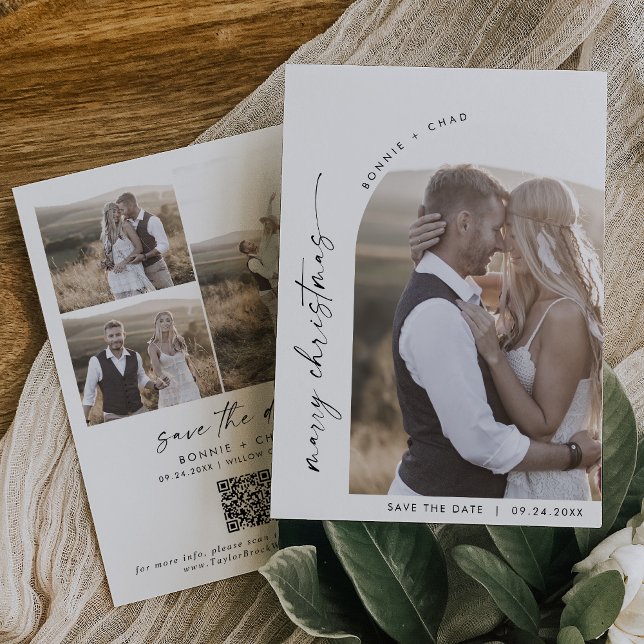 Save The Date Arc de Boho moderne photo Marche Noël (Créateur téléchargé)