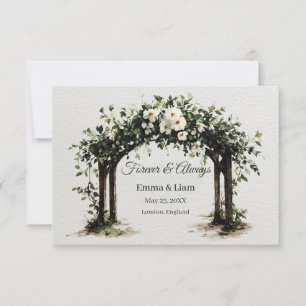 Save The Date Arc de mariage à l'aquarelle élégant avec des fleu