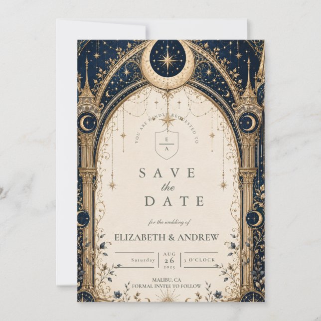 Save The Date Arc de mariage céleste enchanteur (Devant)
