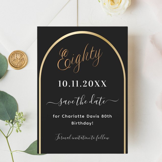 Save The Date Arc d'or noir 80e anniversaire (Créateur téléchargé)