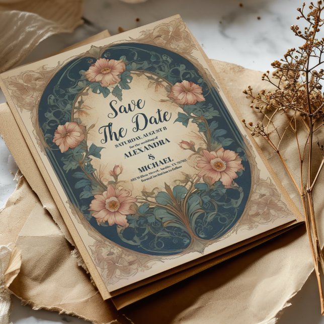 Save The Date Arc Élégant Art Nouveau Mariage (Créateur téléchargé)