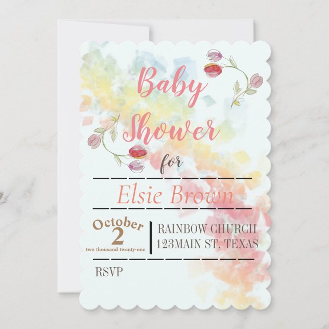 Save The Date Arc-en-ciel et tulipes (Devant)