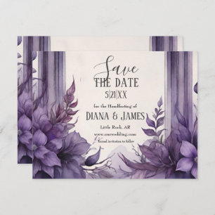 Save The Date Arc floral violet Pagan à la main