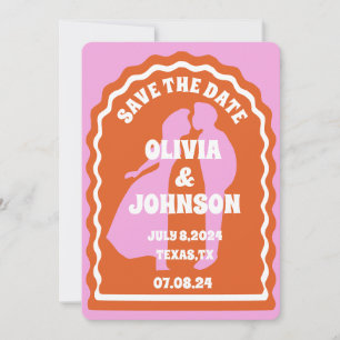 Save The Date Arc gris minimal orange moderne