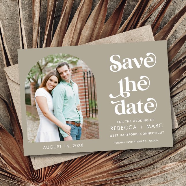 Save The Date Arc moderne photo mariage Enregistrer la date (Modern Arch Photo Wedding Save the Date)